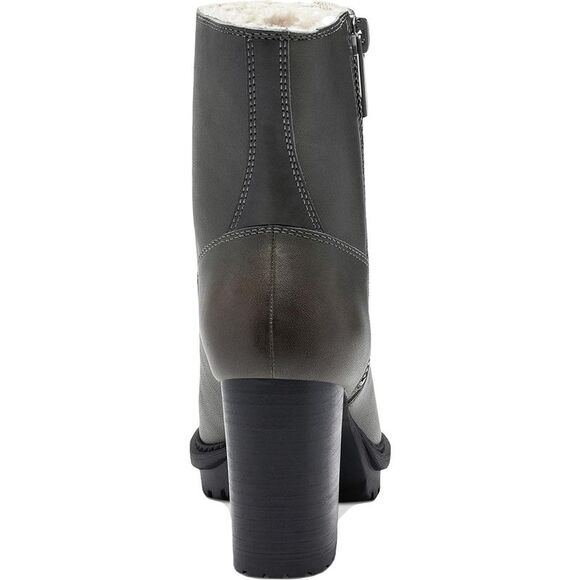 Lucky Brand Womens Bajax Gray Leather Almond Toe Lug Sole Booties Shoes NWT - Picture 3 of 4